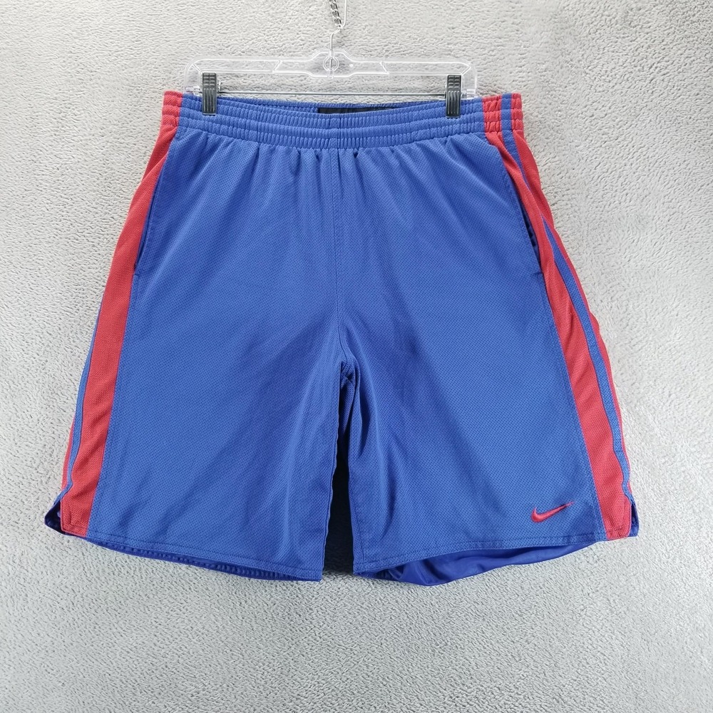 Nike Shorts Mens XL Blue Basketball Mesh‎ Colorblock Drawstring Pockets 9" Gym